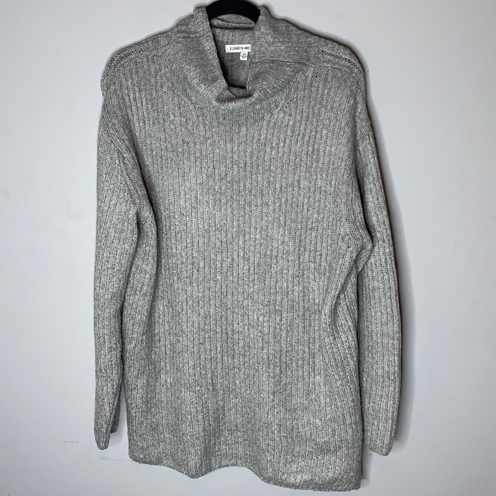 Elizabeth And James Gray Mock Neck Sweater M